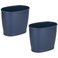 iDesign Slim Plastic Bathroom Trash Can, 2-Pack, Navy