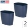 iDesign Slim Plastic Bathroom Trash Can, 2-Pack, Navy
