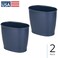 iDesign Slim Plastic Bathroom Trash Can, 2-Pack, Navy