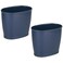 iDesign Slim Plastic Bathroom Trash Can, 2-Pack, Navy