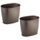 iDesign Slim Plastic Bathroom Trash Can, 2-Pack, Bronze