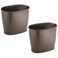 iDesign Slim Plastic Bathroom Trash Can, 2-Pack, Bronze