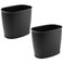 iDesign Slim Plastic Bathroom Trash Can, 2-Pack, Black