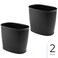 iDesign Slim Plastic Bathroom Trash Can, 2-Pack, Black