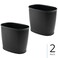 iDesign Slim Plastic Bathroom Trash Can, 2-Pack, Black