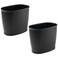 iDesign Slim Plastic Bathroom Trash Can, 2-Pack, Black