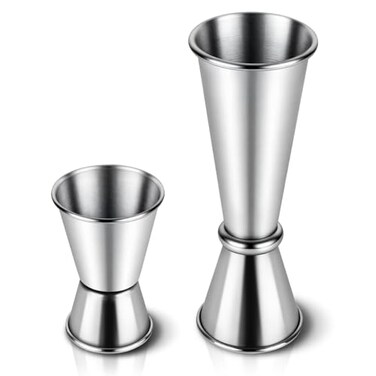 Ninsula 2-Pack Cocktail Jiggers Set, Japanese Premium 304 Stainless Steel Jigger for Bartending, Professional Double-Sided Bar Jigger Tools (0.5oz/1oz + 1OZ/2oz)