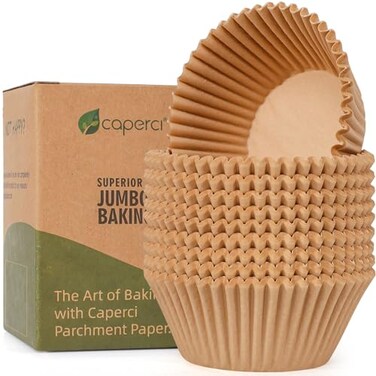 Caperci 200PCS Parchment Jumbo Cupcake Muffin Liners for Baking Large Cups