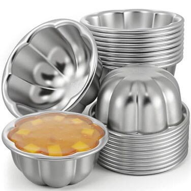 Shenliu 24 Pack Pudding Cup Pans, Popover Pan Small Jelly Pans