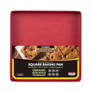casaWare 11.25 X 11.25-inch Square Multipurpose Baking Pan (Red Granite)