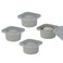Kevjes Stackable Silicone Artisan Pizza Dough Proofing Proving Containers with Lids-2/3/4/5 Pack-500Ml Portion (Grey, 4 Pack)