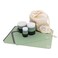 The Silicone Kitchen Starter Set Gift Bundle, 24 Regular, 12 Jumbo, 24 Mini Baking Cups, 2 Half-Sheet, 2 Quarter-Sheet Baking Mats, Blue, Green, White