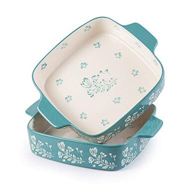 Wisenvoy Baking Dish 9X9 Baking Pan Ceramic Brownie Pan Casserole Dish 2-PCS Lasagna Pan Square Bakeware Sets