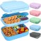 Caperci 47OZ Stackable Bento Lunch Box for Kids Leakproof Bpa Free (Blue)