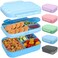 Caperci 47OZ Stackable Bento Lunch Box for Kids Leakproof Bpa Free (Blue)