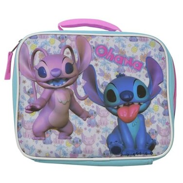 Fast Forward Stitch &amp; Angel Rectangle Lunch Bag, Small, Pink