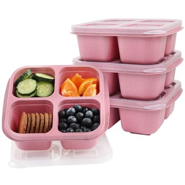 Lchlzz 4 Pack Snack Containers with Lids, Reusable Snack Boxes, 2-CUP Capacity