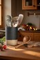 Miamolo Large Jar with Lid, Ceramic Coffee Container, Black &amp; 64 Fl.oz