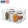 iDesign Stackable Open-Front Storage Bin with Handles, Clear
