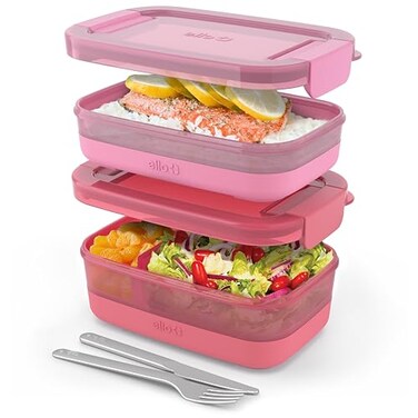 Ello Lunch Stack Bento Box, 2-Pack Guava One Size