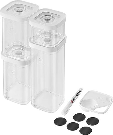 Zwilling Fresh &amp; Save Cube Set, Size S, 6-Piece Storage Set, Includes 3X Cube S Containers, Measuring Spoon and NFC Labels