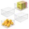 iDesign Plastic Stackable Kitchen Cabinet Storage Bin, Clear, 4-Pack