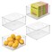 iDesign Plastic Stackable Kitchen Cabinet Storage Bin, Clear, 4-Pack