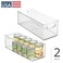 iDesign Plastic Stackable Pantry Bin with Handles, Set of 2, Clear