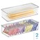 iDesign Plastic Stackable Hinged-Lid Storage Box, Set of 2, Clear