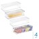 iDesign Plastic Stackable Hinged-Lid Storage Box - Set of 4 - Clear
