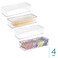 iDesign Plastic Stackable Hinged-Lid Storage Box - Set of 4 - Clear