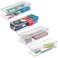iDesign Plastic Stackable Hinged-Lid Storage Box - Set of 4 - Clear