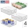iDesign Plastic Stackable Pantry Bin, Set of 4, Clear