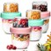 ComSaf 8+4Oz 4PCS Overnight Oats Containers with Lids, Small Dual-Layer Jar