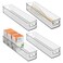 iDesign Slim Clear Plastic Storage Bin, Extra Long Narrow, 4-Pack