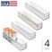 iDesign Slim Clear Plastic Storage Bin, Extra Long Narrow, 4-Pack