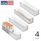 iDesign Slim Clear Plastic Storage Bin, Extra Long Narrow, 4-Pack