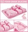 Dootafy 6 Bunny Chocolate Candy Molds, 2 Pack Easter Silicone Molds Small Bunny Baking Pan for Chocolates Candy Muffin Brownie &amp; Mini Cakes Making, Rabbit Cake Mold Easter Baking Supplies