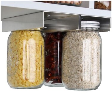 Lopeztek Under Shelf Mason Jars Organize and Storage Rack, Wide Mouth