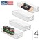 iDesign Slim Extra Long Clear Storage Bin, 4-Pack