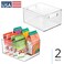 iDesign Stackable Clear Plastic Bin with Handles, 2-Pack