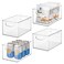 iDesign Stackable Clear Plastic Bin, 4-Pack