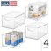 iDesign Stackable Clear Plastic Bin, 4-Pack