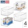 iDesign Stackable Clear Plastic Bin, 4-Pack
