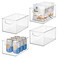 iDesign Stackable Clear Plastic Bin, 4-Pack