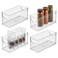 iDesign Narrow Pantry Bin with Handles, Set of 4, Clear