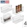 iDesign Narrow Pantry Bin with Handles, Set of 4, Clear