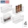 iDesign Narrow Pantry Bin with Handles, Set of 4, Clear