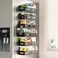 Sevenblue 6-Pack Magnetic Spice Rack for Refrigerator with Hooks, Black