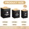 Maxdot 3 Set Coffee Tea Sugar Containers Kitchen Canisters, Black